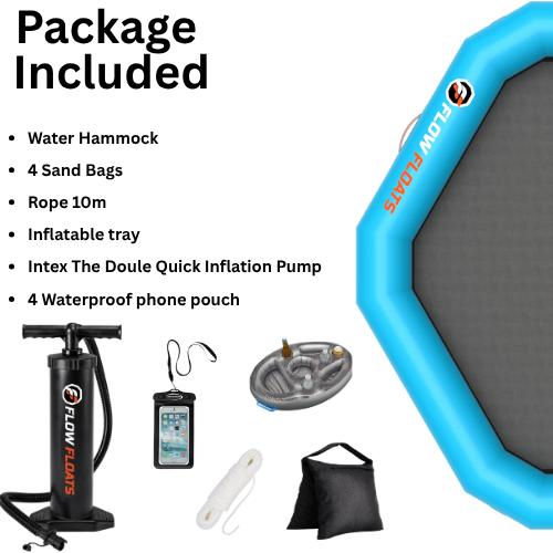 Flow Floats 2.8m  Water Hammock Package With Manual Air Pump
